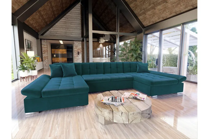 Dewitt Sovesofa Dobbel Sjeselong 4-Seter, Grønn