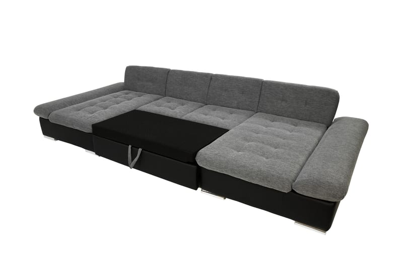 Dewitt Sovesofa med Dobbel Sjeselong 4-seter i Bouclé - Grønn - Møbler - Sofaer - Sovesofaer