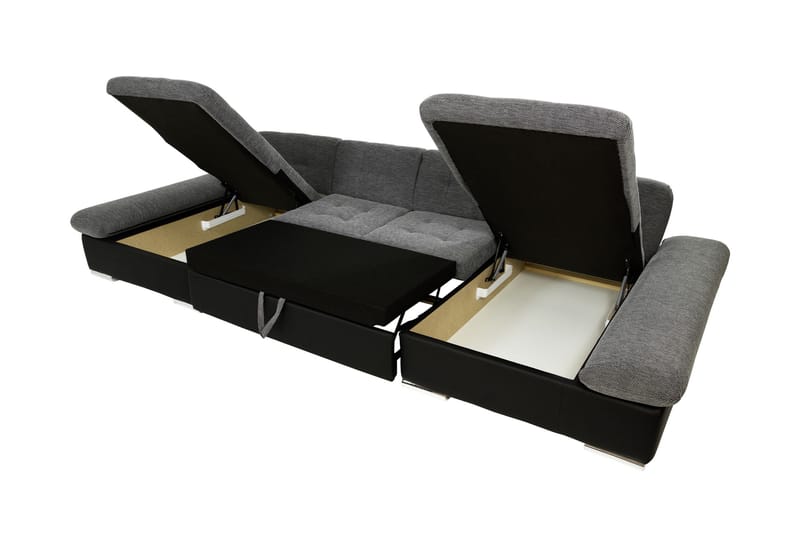 Dewitt Sovesofa med Dobbel Sjeselong 4-seter i Bouclé - Grønn - Møbler - Sofaer - Sovesofaer