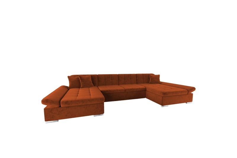 Dewitt Sovesofa med Dobbel Sjeselong 4-seter i Chenille - Oransje - Møbler - Sofaer - Sovesofaer