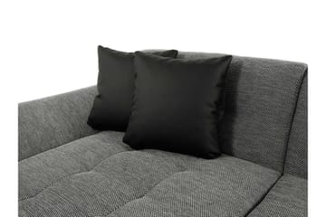 Dewitt Sovesofa med Dobbel Sjeselong 4-seter i Kunstlær - Svart / Grå - Møbler - Sofaer - Sovesofaer