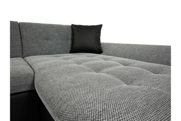 Dewitt Sovesofa med Dobbel Sjeselong 4-seter i Kunstlær - Svart / Grå - Møbler - Sofaer - Sovesofaer