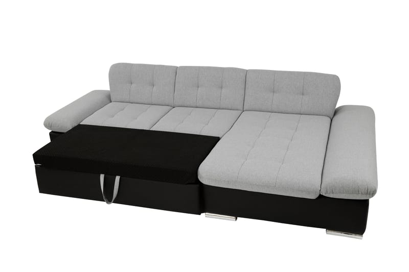 Djerra Sovesofa med Sjeselong 3-seter i Bouclé - Grå - Møbler - Sofaer - Sovesofaer