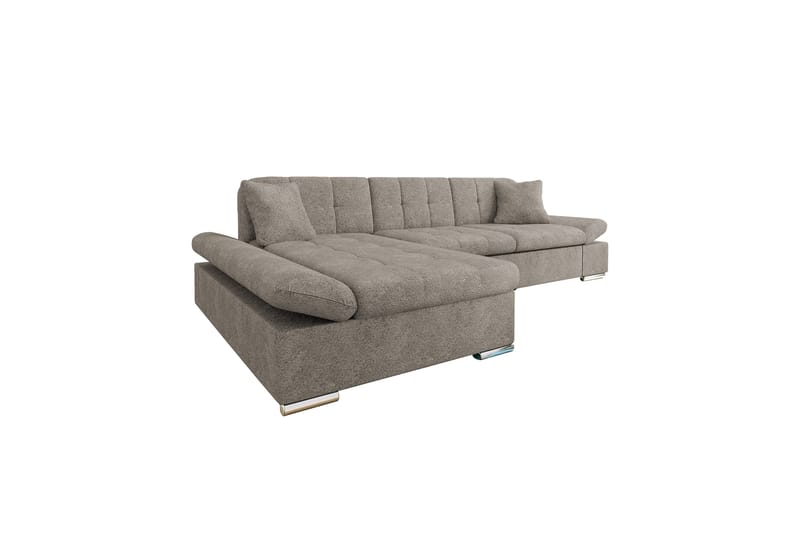 Djerra Sovesofa med Sjeselong 3-seter i Bouclé - Grå - Møbler - Sofaer - Sovesofaer