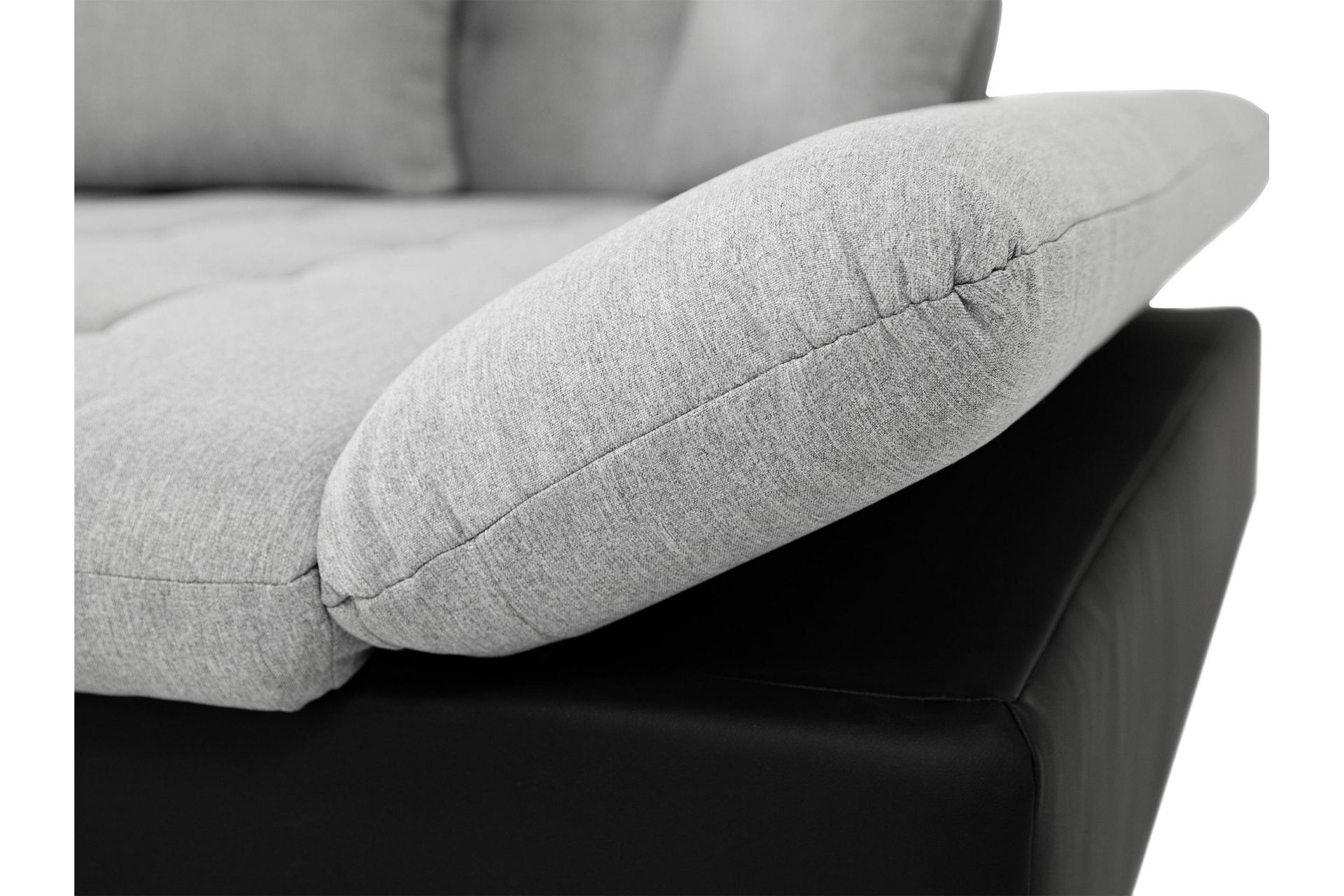 Djerra Sovesofa med Sjeselong 3-seter i Kunstlær - Svart / Grå - Møbler - Sofaer - Sovesofaer