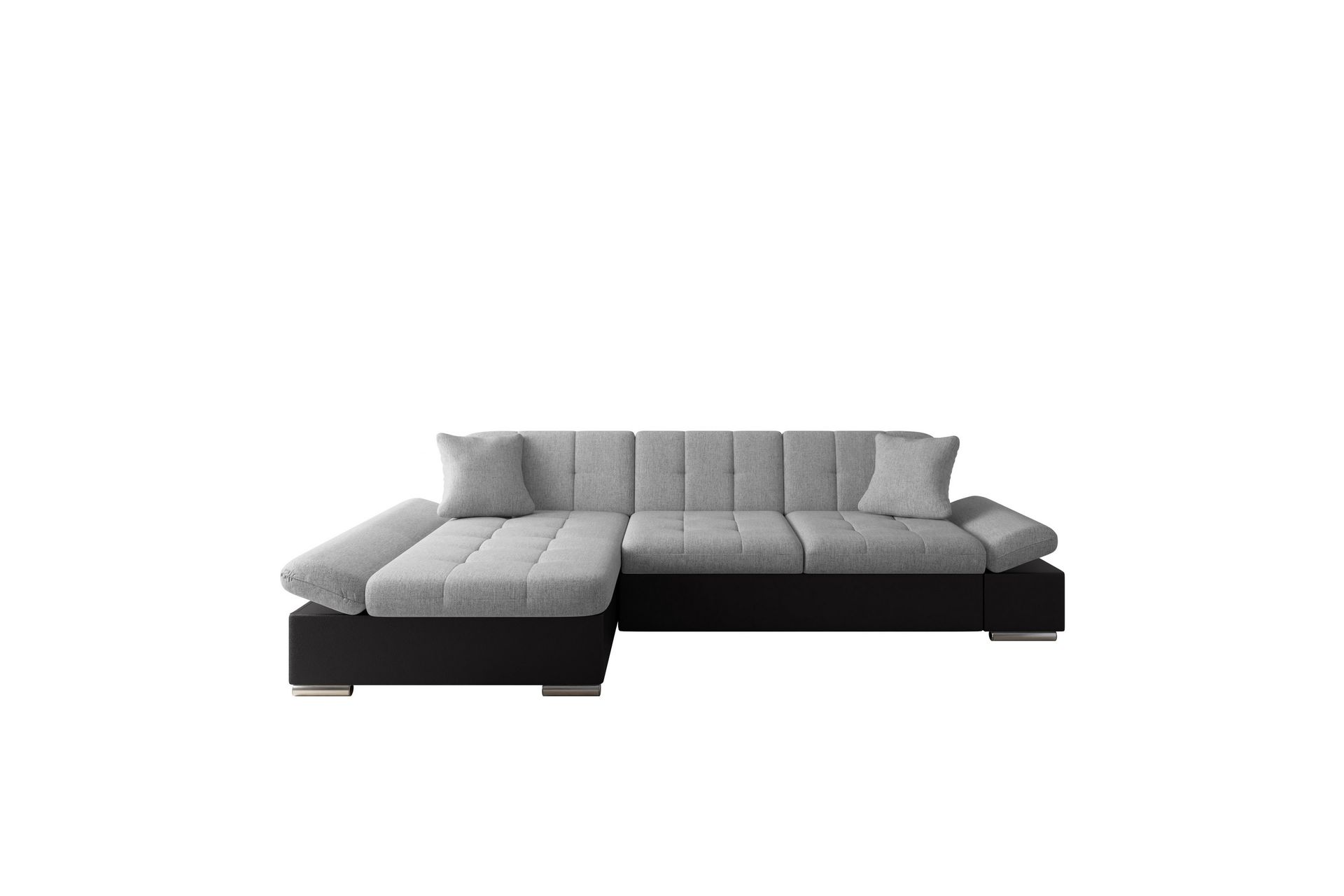 Djerra Sovesofa med Sjeselong 3-seter i Kunstlær - Svart / Grå - Møbler - Sofaer - Sovesofaer