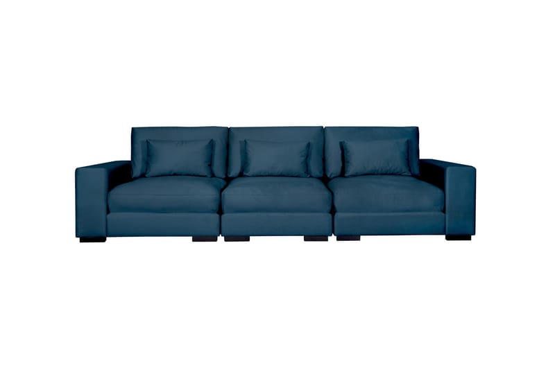 Dubai 3-seters Sofa Fløyel - Blå - Møbler - Sofaer - Modulsofaer - Komplett modulsofa