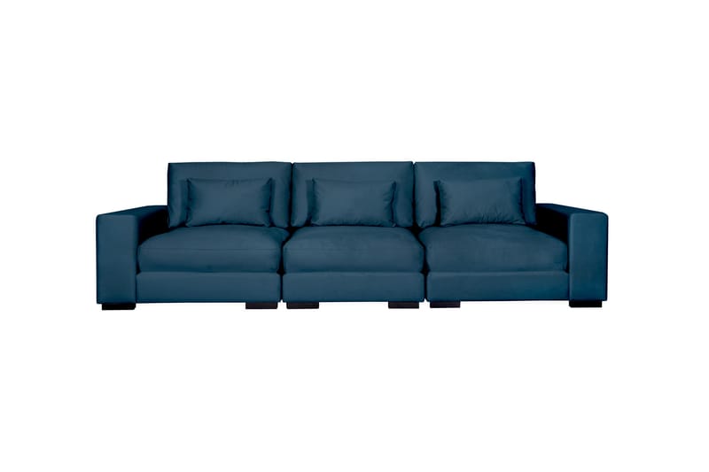 Dubai 3-seters Sofa Fløyel - Blå - Fløyel sofaer - Sofa 3 seter