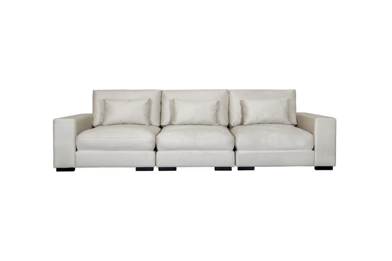 Dubai 3-seters Sofa Fløyel - Hvit - Fløyel sofaer - Sofa 3 seter