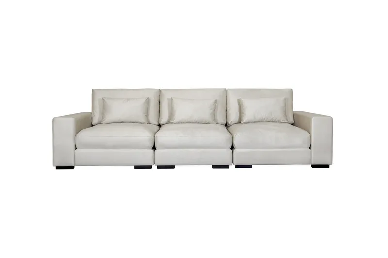 Dubai 3-seters Sofa Fløyel, Hvit