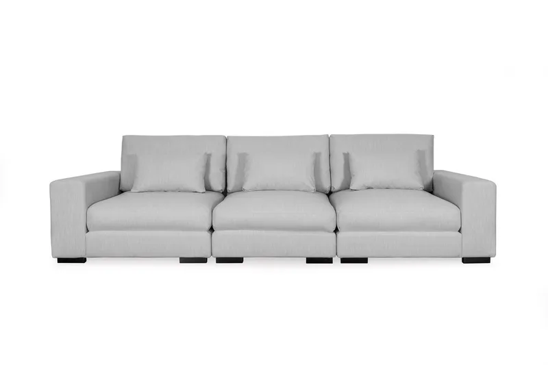 Dubai 3-seters Sofa - Lysegrå - Møbler - Sofaer - Modulsofaer - Komplett modulsofa