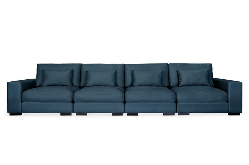 Dubai 4-seters sofa fløyel - Blå - Møbler - Sofaer - Fløyel sofaer
