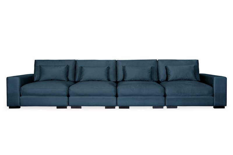 Dubai 4-seters sofa fløyel - Blå - Fløyel sofaer - 4 seter sofa