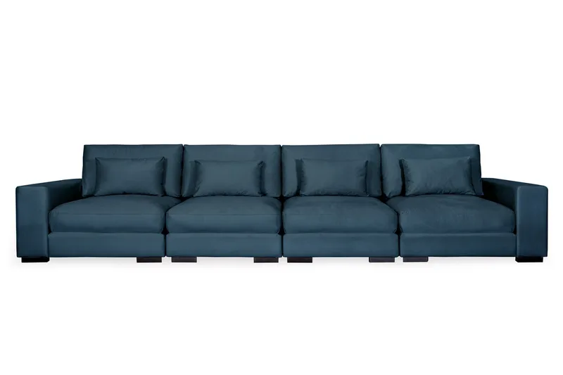 Dubai 4-seters sofa fløyel, Blå