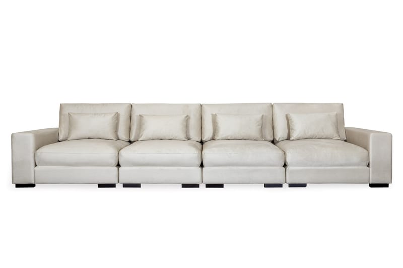Dubai 4-seters Sofa Fløyel - Hvit - Møbler - Sofaer - Fløyel sofaer