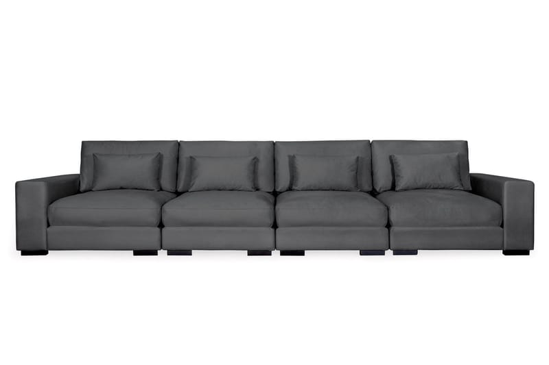 Dubai 4-seters Sofa Fløyel, Mørkegrå