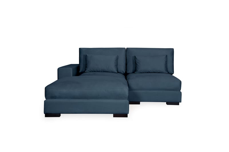 Dubai Divansofa Høyre Fløyel - Blå - Møbler - Sofaer - Sofa med sjeselong