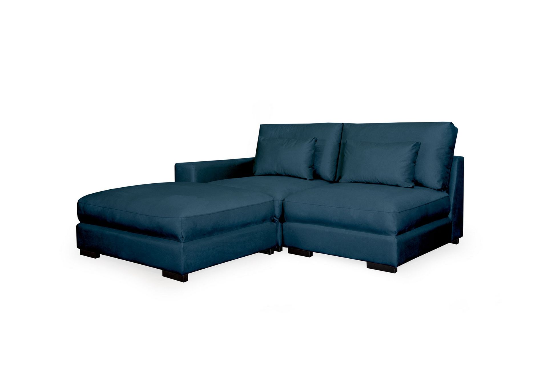 Dubai Divansofa Høyre Fløyel - Blå - Møbler - Sofaer - Sofa med sjeselong