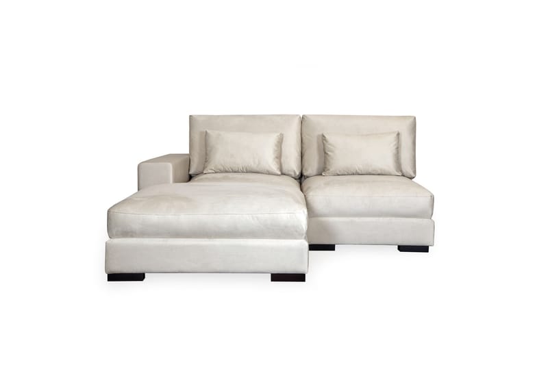 Dubai Divansofa Høyre Fløyel - Hvit - Møbler - Sofaer - Sofa med sjeselong