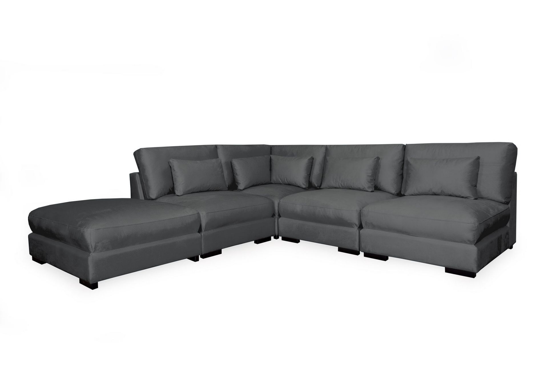 Dubai Sjeselongsofa Høyre Fløyel - Mørkegrå - Møbler - Sofaer - Sofa med sjeselong