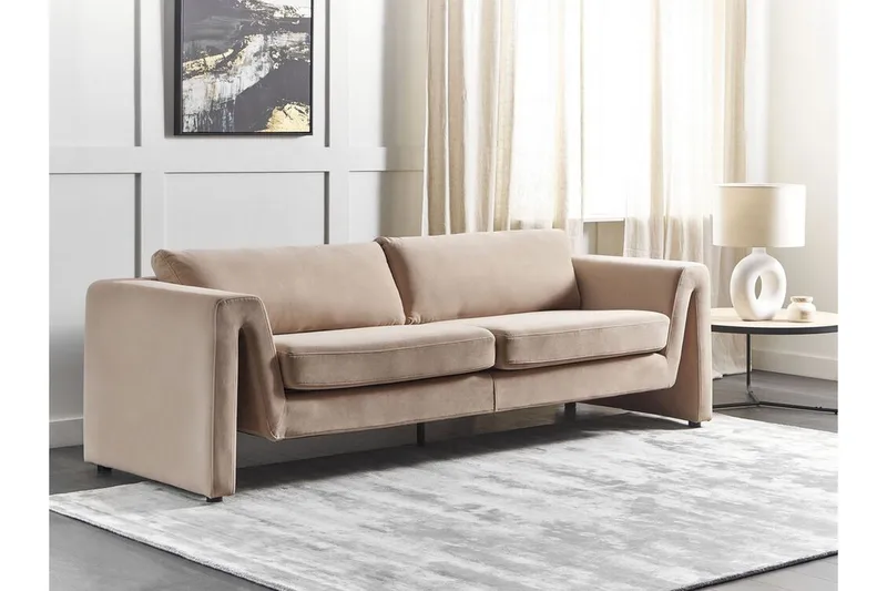 Durran Sofa 3-seter - Beige/Svart - Møbler - Sofaer - Fløyel sofaer