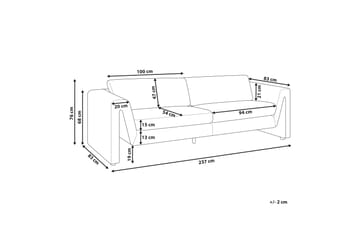 Durran Sofa 3-seter - Beige/Svart - Møbler - Sofaer - Fløyel sofaer