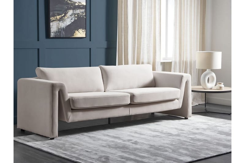 Durran Sofa 3-seter - Beige/Svart - Møbler - Sofaer - Fløyel sofaer