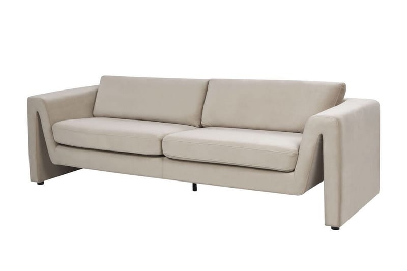 Durran Sofa 3-seter - Taupe/Svart - Møbler - Sofaer - Fløyel sofaer
