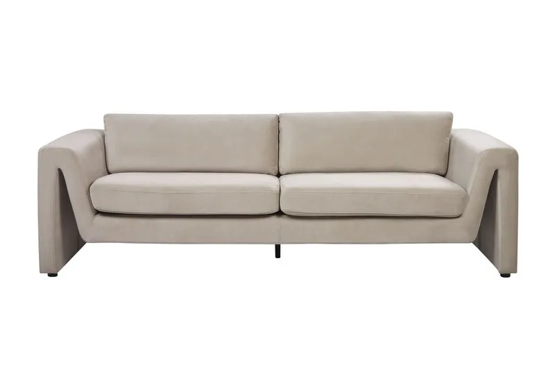 Durran Sofa 3-seter - Taupe/Svart - Møbler - Sofaer - Fløyel sofaer
