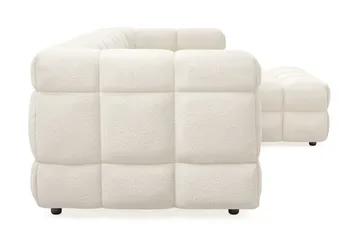 Elise 4-seters Høyrevendt L-formet Boblete Divansofa 274 cm i Bouclé - Kremhvit - Møbler - Sofaer - Sofa med sjeselong