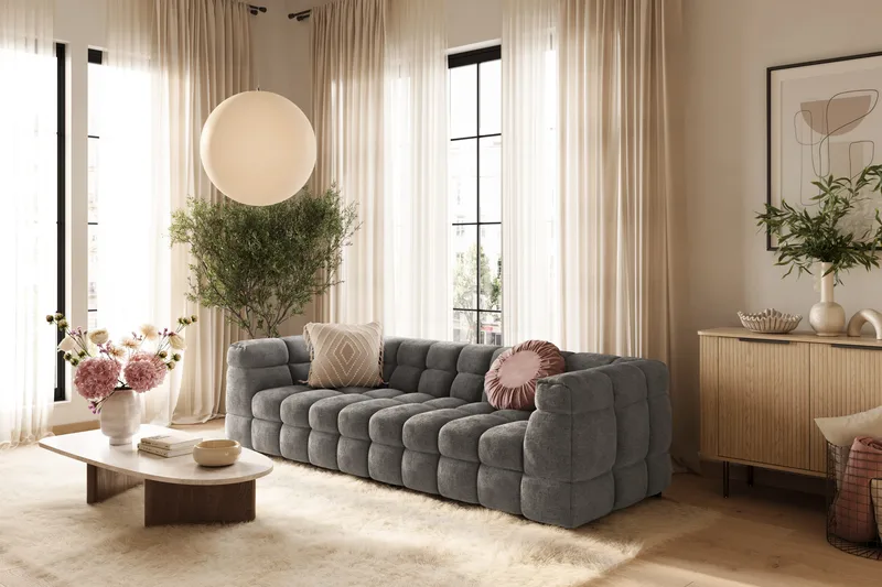 Elise 4-seters Sofa - Mørkegrå - Møbler - Sofaer - 4 seter sofa