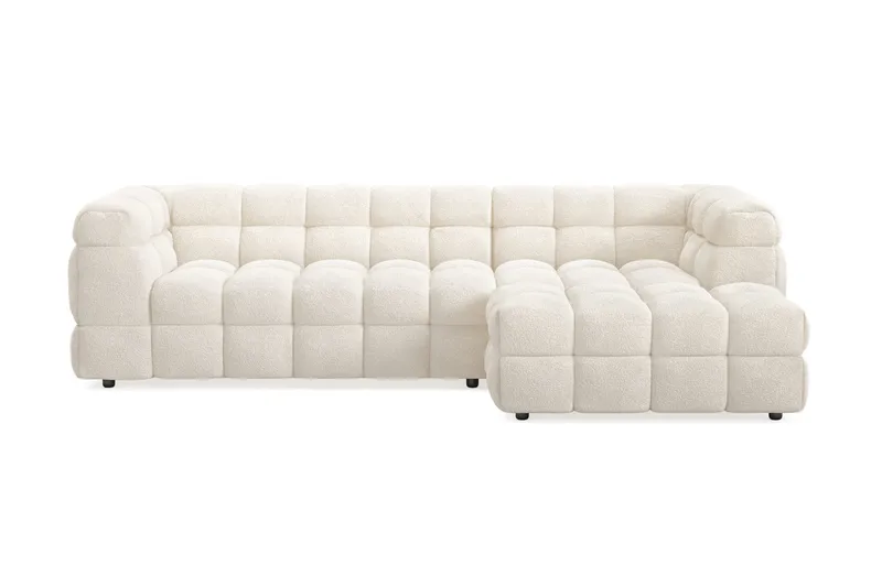 Elise 4-seters Sofa med Sjeselong Høyre - Beige Teddy - Møbler - Sofaer - Sofa med sjeselong