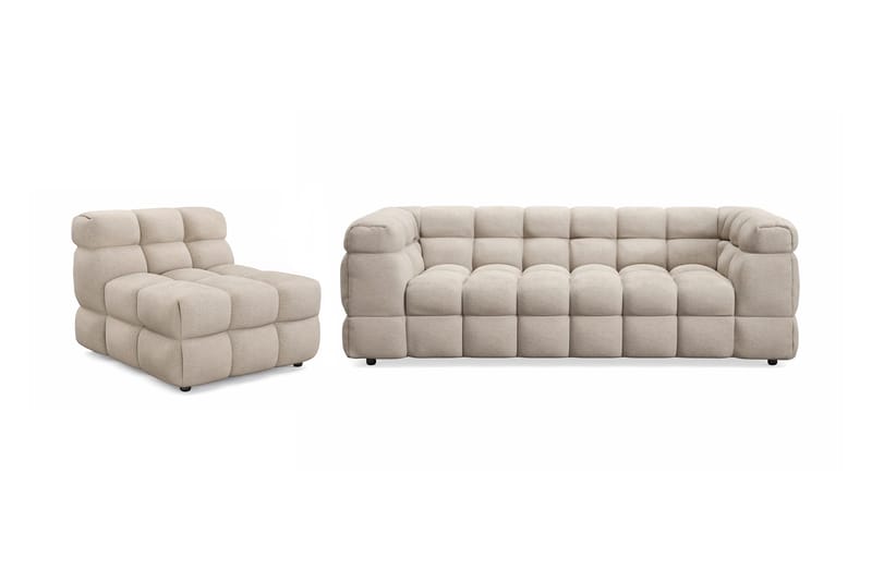 Elise Boblete Sofagruppe 3-seter Sofa + Lenestol, Beige