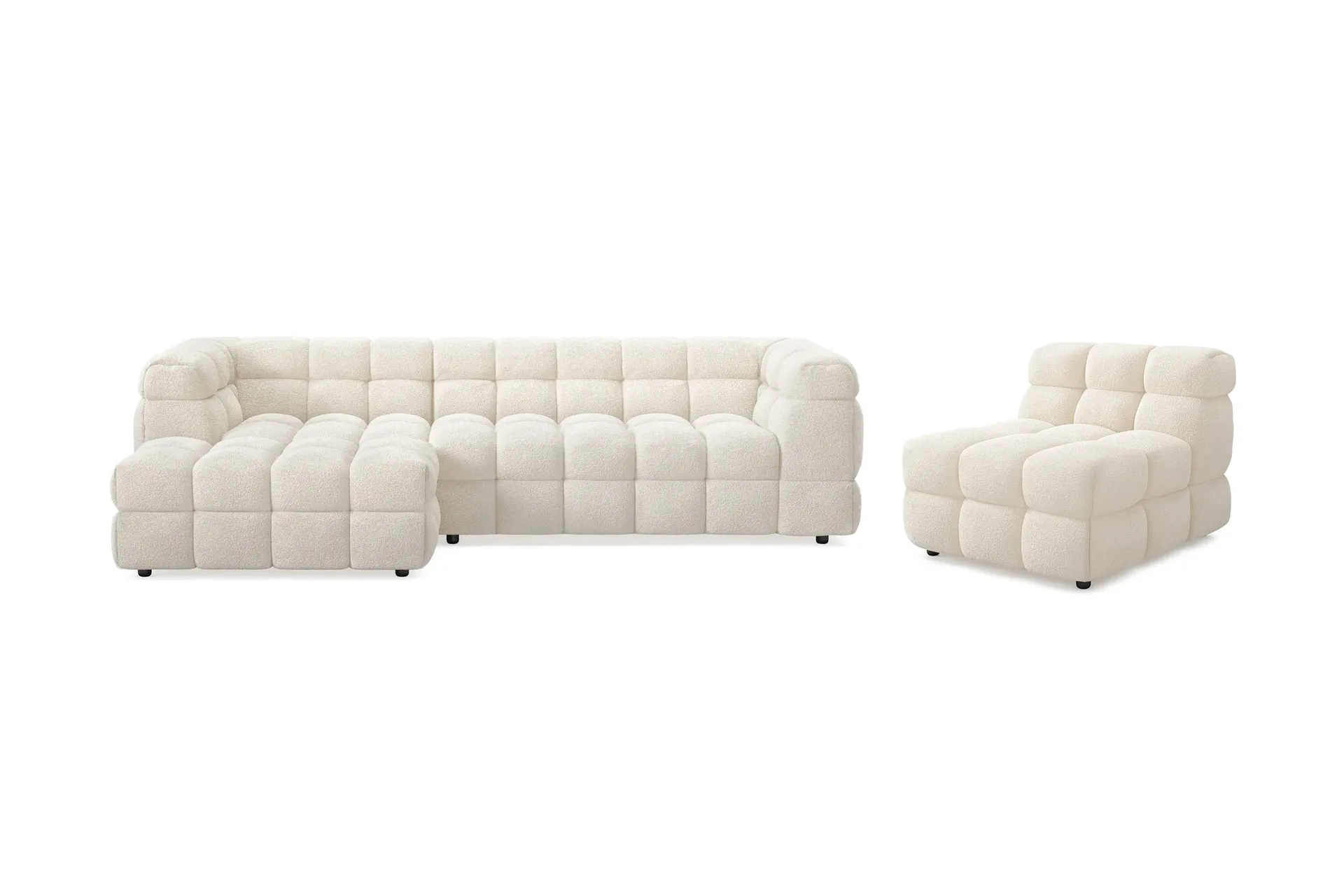 Elise Boblete Sofagruppe 4-seter Divansofa Venstre + Lenestol - Beige