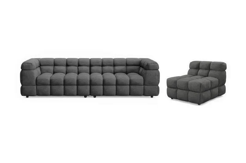 Elise Boblete Sofagruppe 4-seter Sofa + Lenestol, Mørkegrå