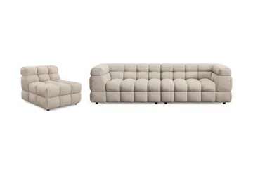 Elise Boblete Sofagruppe 4-seter Sofa + Lenestol - Beige - Møbler - Sofaer - Sofagrupper