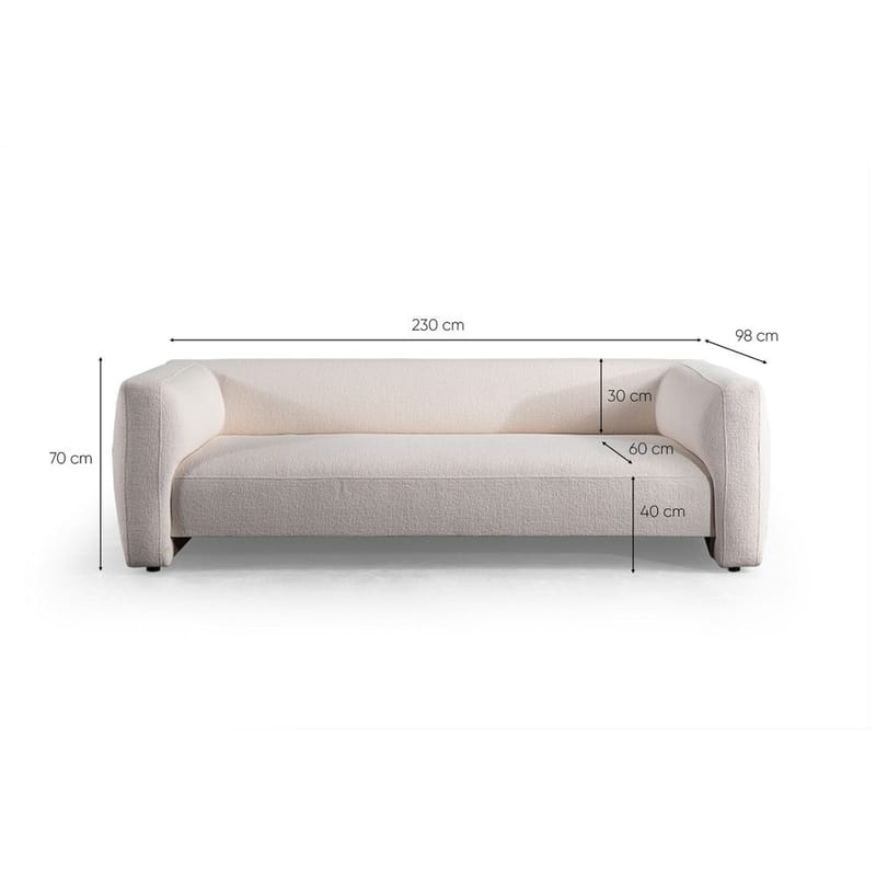 Elvaris 3-seters sofa - Hvit - Møbler - Sofaer - Sofa 3 seter