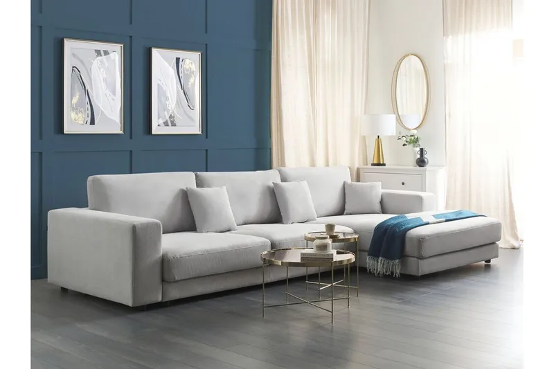 Ersi Hjørnesofa 4-seter - Grå/Svart - Møbler - Sofaer - Hjørnesofa - Hjørnesofa med divan