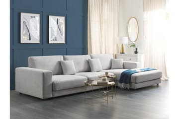 Ersi Hjørnesofa 4-seter - Grå/Svart - Møbler - Sofaer - Sofa med sjeselong