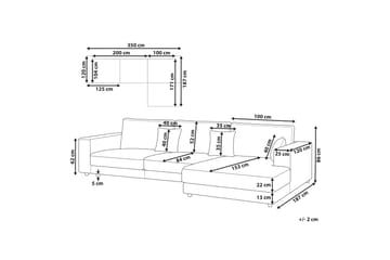 Ersi Hjørnesofa 4-seter - Grå/Svart - Møbler - Sofaer - Hjørnesofa