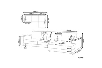 Ersi Hjørnesofa 4-seter - Grå/Svart - Møbler - Sofaer - Sofa med sjeselong