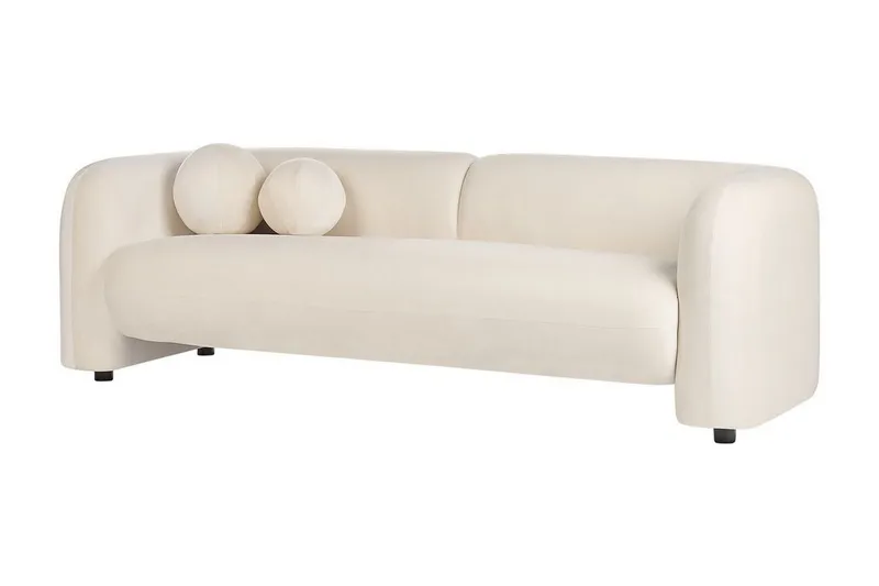 Fabion Sofa 3-seter - Krem - Møbler - Sofaer - Fløyel sofaer