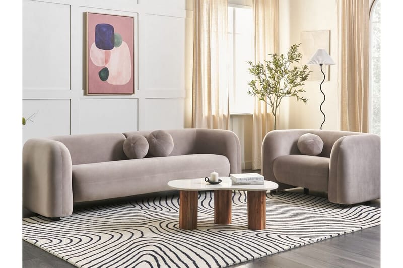 Fabion Sofa 3-seter - Taupe - Møbler - Sofaer - Fløyel sofaer