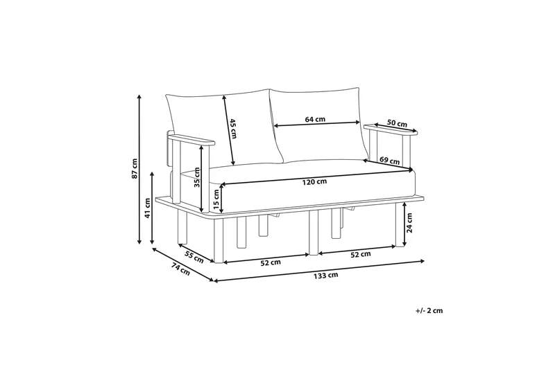 Fadey Sofa 2-seter - Beige/Lyst tre - Møbler - Sofaer - 2 seter sofa