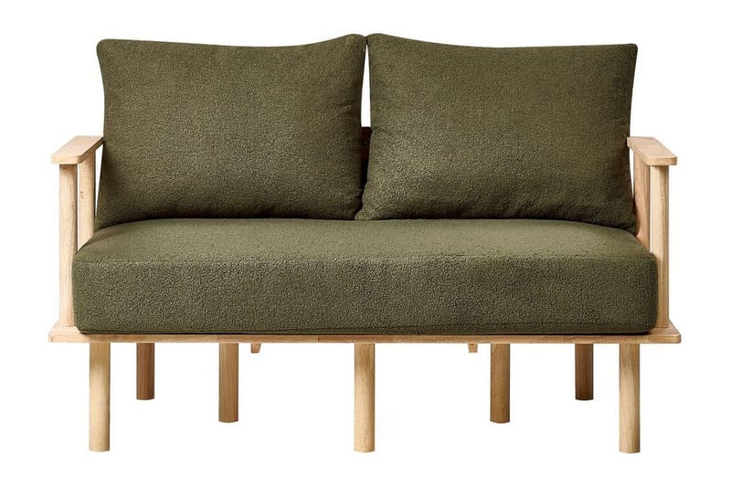 Fadey Sofa 2-seter, Grønn/Lyst tre