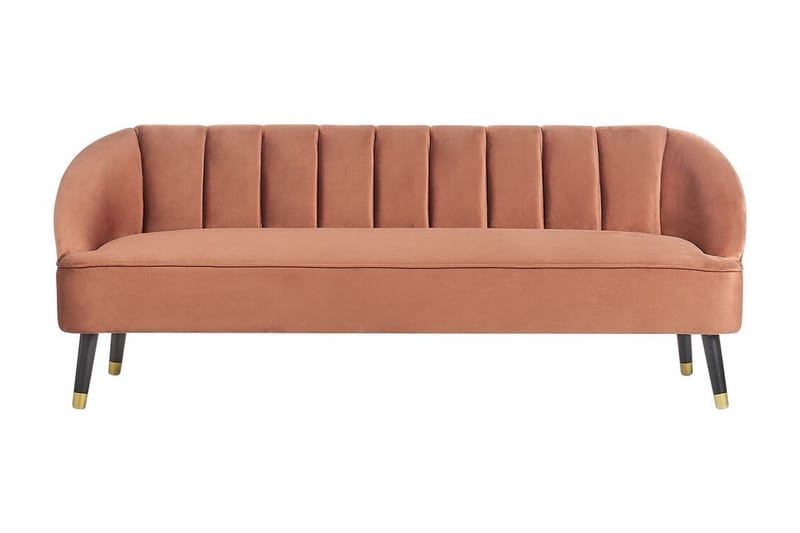 Farrin Sofa 3-seter - Brun/Svart/Gull - Møbler - Sofaer - Fløyel sofaer