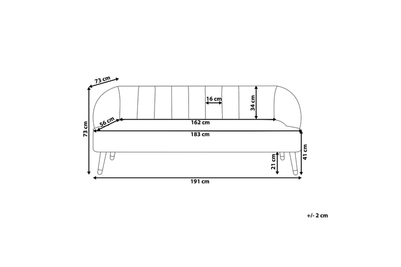 Farrin Sofa 3-seter - Brun/Svart/Gull - Møbler - Sofaer - Fløyel sofaer