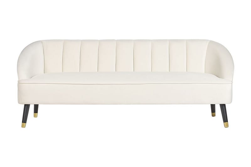 Farrin Sofa 3-seter - Hvit/Svart/Gull - Møbler - Sofaer - Fløyel sofaer
