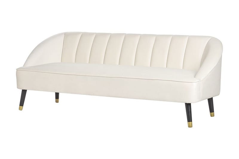 Farrin Sofa 3-seter - Hvit/Svart/Gull - Møbler - Sofaer - Fløyel sofaer