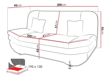 Figurelle 3-seters sovesofa - beige - Møbler - Sofaer - Sovesofaer
